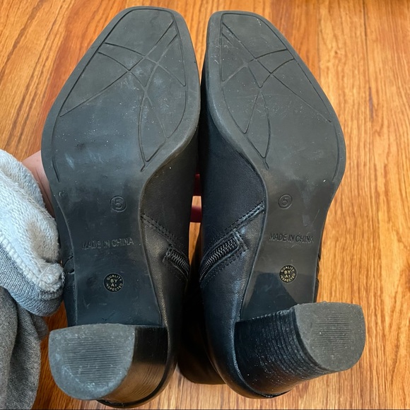 Square Toe Heeled Ankle Leather Boots Black Size 5 a.n.a - Picture 14 of 16